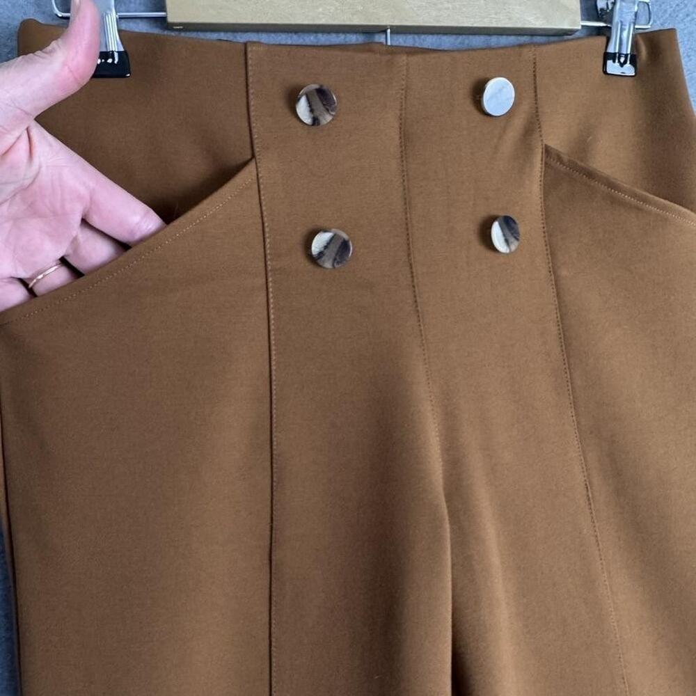 Betabrand Pants Womens Medium Brown Sailor High Rise Dress Yoga Trousers Flared - Picture 4 of 10